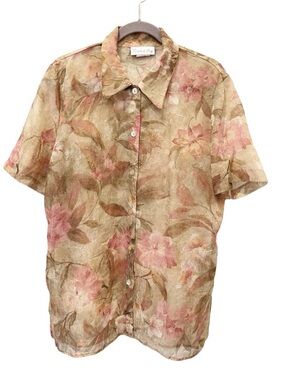 Vintage Blouse Women's 14 Romantic Floral Prairie Grandmacore Cottage Shabby